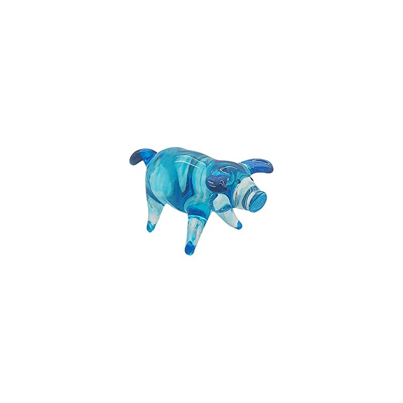 VIE Naturals Hand Blown Glass Sculpture, Pig