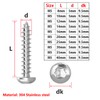 Qrity Pack of 100 M5 x 35 mm Self-Tapping Screws,