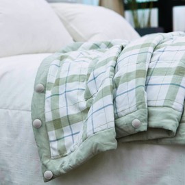 MQUPIN Duvet Clips 16 Pcs,Non-Slip Quilt Fixator,Duvet Comforter Clips with One-Key Unlock Duvet Pins Fasteners for Quilt, Cushions,Curtains- Grey