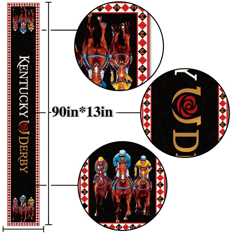 Nepnuser Kentucky Derby Table Runner Churchill Downs Horse Racing Themed