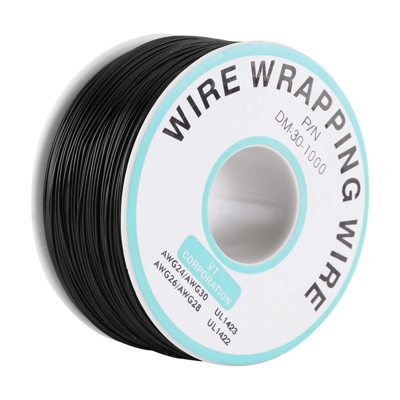 0.25mm Wire Wound Single Wire 30AWG Cable 250M Black Tinned