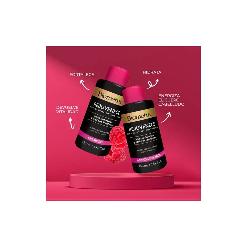 Biometik Shampoo Rejuvenece Antiedad Con Ácido Hialurónico