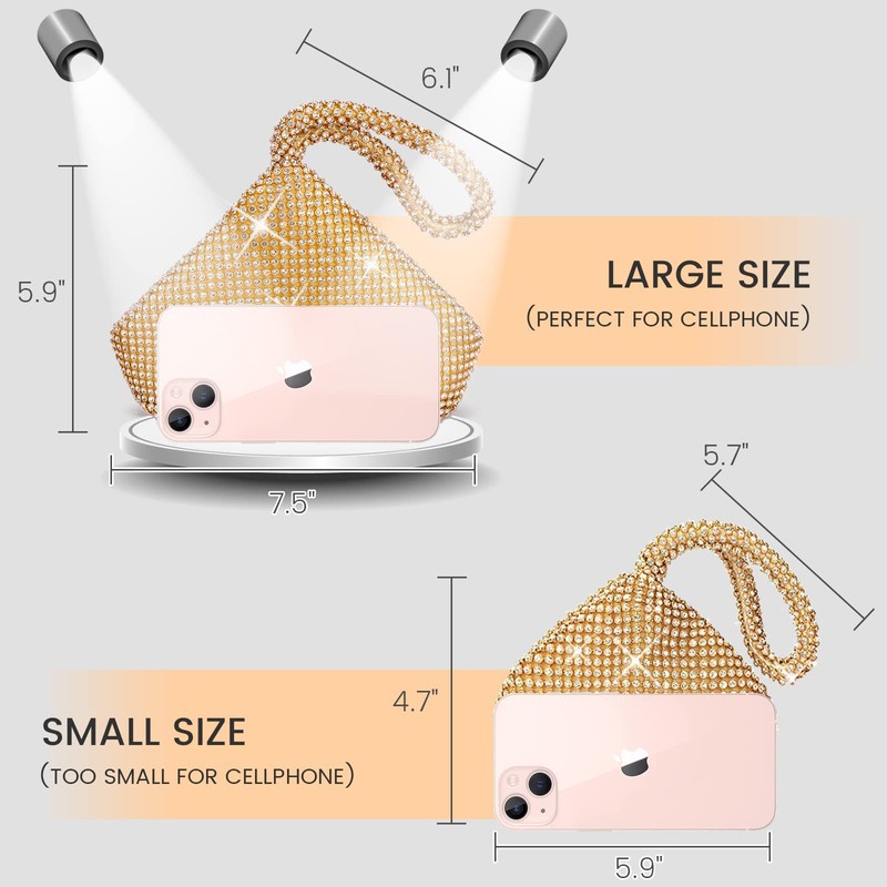 J&G Triangle Rhinestone Ladies Clutch Bag, Evening Bag, Handbag, Wedding
