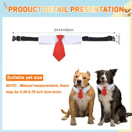 HACRAHO Dog Necktie Collar, 1 Piece Red Formal Dog Tuxedo Neck Tie Adjustable Dog Wedding Necktie Collar for Medium Large Dogs