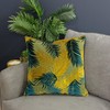 Paoletti Palm Grove Cushion Cover, Gold/Teal, 50 x 50cm