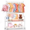 ZHKINGGS Kids Clothing Rack with 2-Layer Storage Shelf and 2