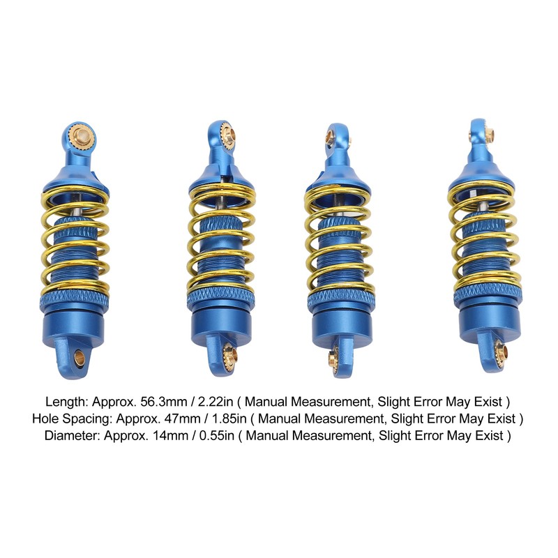 4Pcs RC Car Shock Absorber Aluminum Alloy Stable High Elasticity