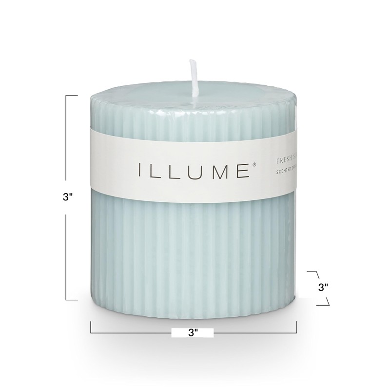 ILLUME Beautifully Done Small Fragranced Pillar Candle, Fresh Sea Salt