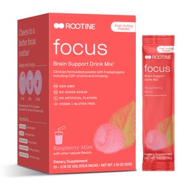 Mezcla de bebida totalmente natural Rootine Focus para reforzar el cerebro, suplementos para ayudar a mejorar la energía y el estado de ánimo,...     