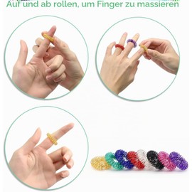 Kiaxffy Acupressure Ring, Pack of 40 Massage Rings for Fingers, Finger Massage Rings for Better Blood Circulation and Relief of Joint Pain