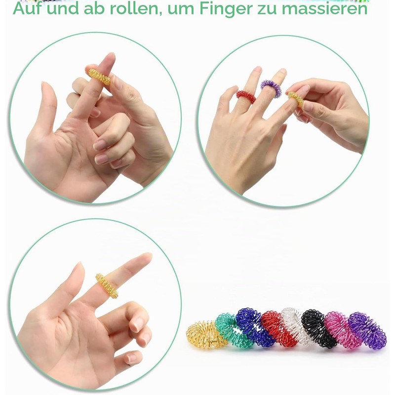 Kiaxffy Acupressure Ring, Pack of 40 Massage Rings for Fingers,