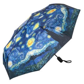 VON LILIENFELD Vincent van Gogh Starry Night Art Windproof Open-Close Umbrella Stable Lightweight Compact, multicoloured
