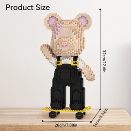 HOOLEDAY - Bloques de construcción para adultos (3150 unidades), juego de ladrillos de oso, decoración creativa para el hogar y la oficina, regalo para adultos, niños y niñas