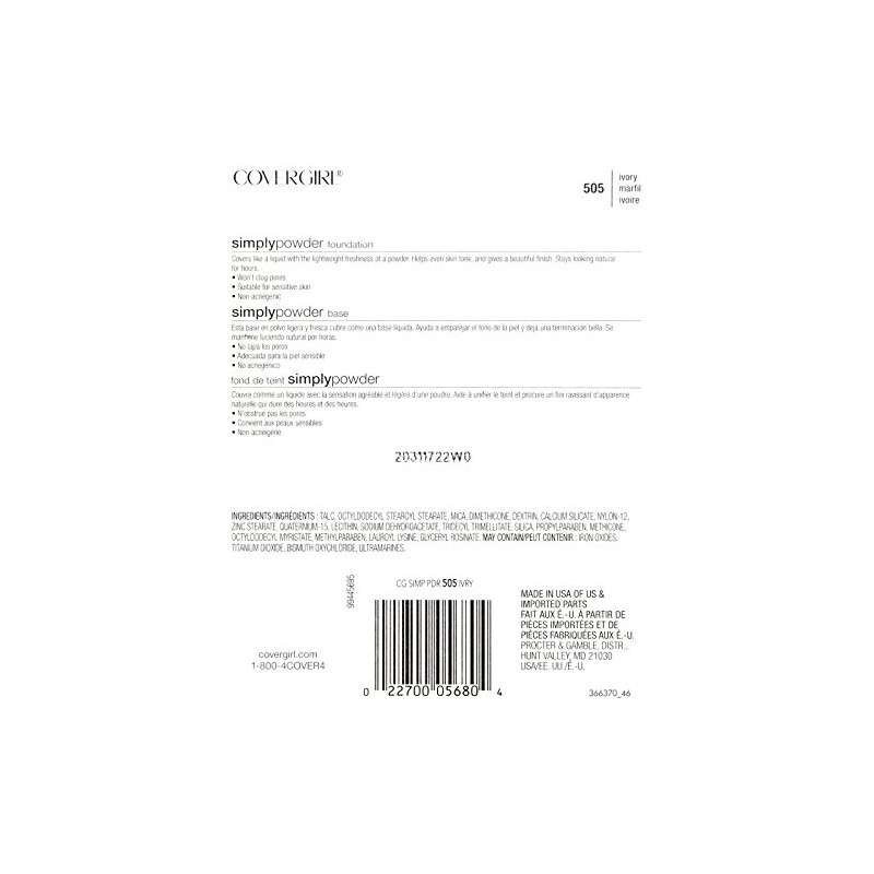 CoverGirl Simply Powder Foundation: Ivory #505