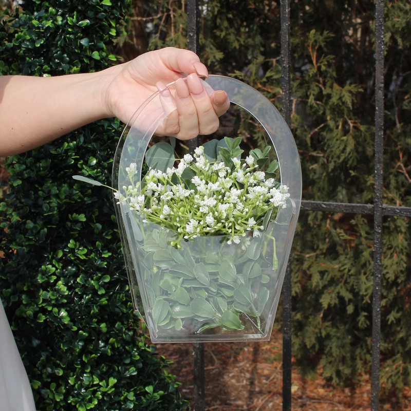 Lillian Rose Clear Modern Flower Girl Basket, One Size