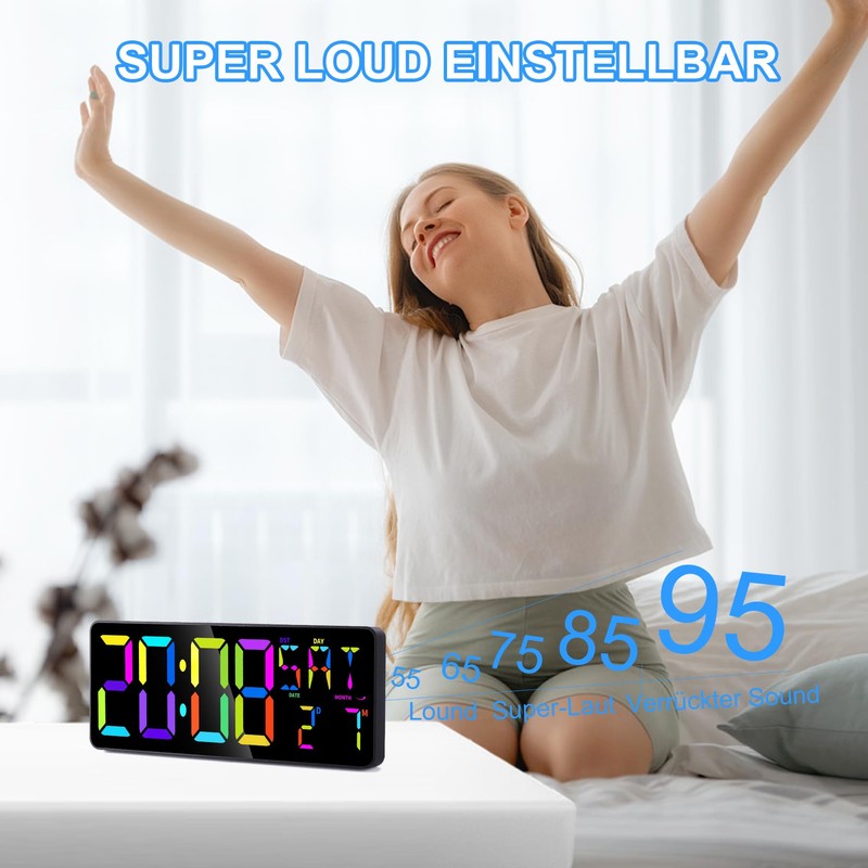 SZELAM Digital Wall Clock with Large Display, 13.6 Inch Large
