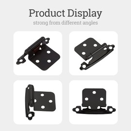 Greoil Stainless Steel Cabinet Hinges (4 Pcs) Hinges for recessed Kitchen Cabinet Doors semi-Concealed Cabinet Hinges Door Hinges Stainless Steel