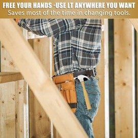 Magnetic Tool Holder Super Strong Tool Holster, Magnet Belt Clip Neodymium Magnet Leather Sleeve for Screws, Hammers, Sockets, Pliers, Drills, Wrenches Magnetic Tools and Hardware