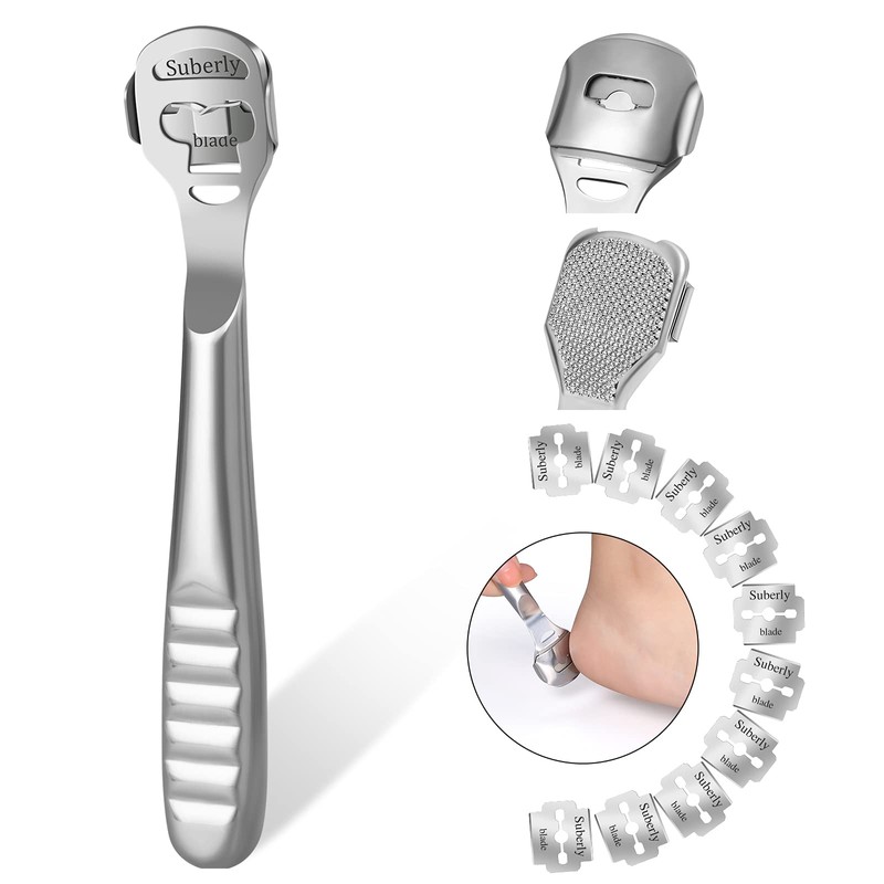 URAQT Stainless Steel Callus Slicer, Foot Scraper, Foot File, Rasp