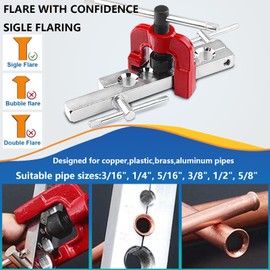 smseace 55Pack 3/16 Inch+1/4 Inch Brake line kit Include 25 FT Copper-Plated Brake Lines with Fitting(32pcs Fittings,4pcs Union+8pcs Nut) Brake line Bender,Single Flare Tool,Cutter Brake line kit