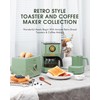 2 Slice Toaster, Retro Bread Toaster with LED Display, Extra