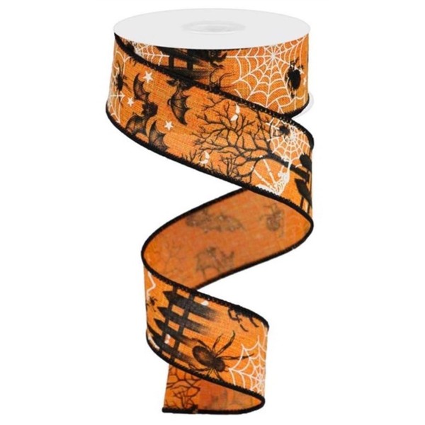 Halloween Ribbon, Bats Ribbon, Spider Ribbon, Orange (SIAf) Ribbon, Black