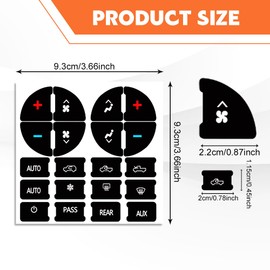 HQRNYP 2PCS AC Dash Button Sticker Repair Kit, Car Button Sticker, Replacement for Fixing Ruined Faded A/C Control Knob, Auto Accessories Car Fixing Decal Fit for GMC Chevy Silverado Buick (2PCS)