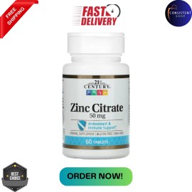 21st Century Healthcare Zinc Citrate Tablets 50Mg, 60 Count