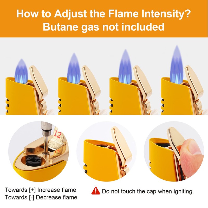 Cigar Cutter Stainless Steel Cigar Lighter Triple Flam 3 Jet