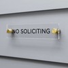 Clear Acrylic No Soliciting Sign, Modern Design Door Sign, Minimalist
