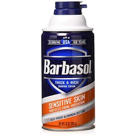 Barbasol Thick & Rich Shaving Cream, Sensitive Skin 10 oz (Pack of 5)