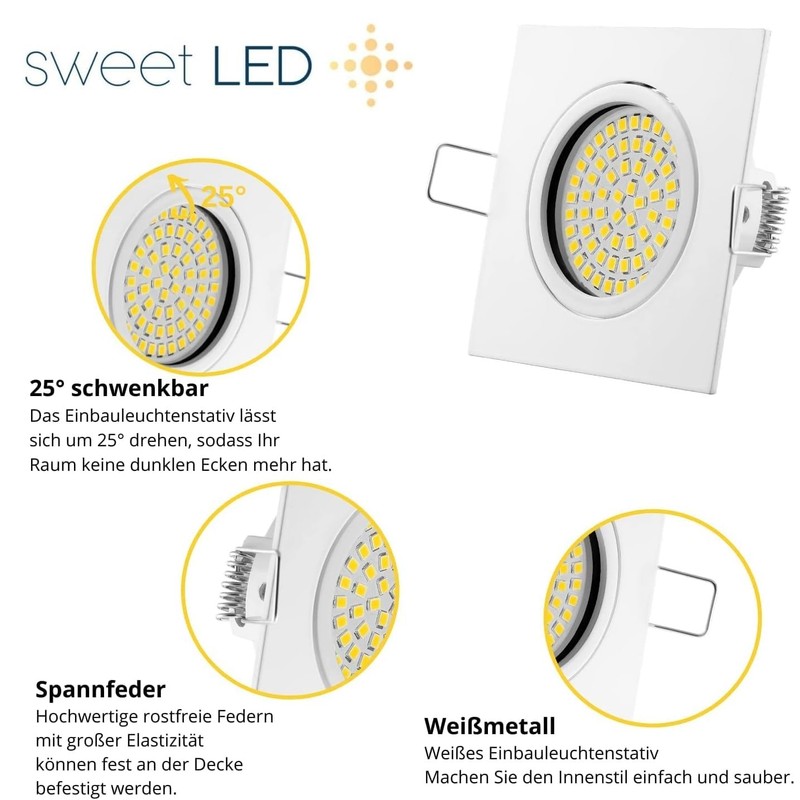 Sweet Led - LED recessed spotlight 230 V dimmable flat