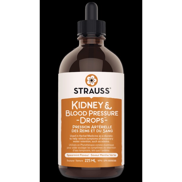 Strauss Naturals Kidney & Blood Pressure Drops Spearmint Flavour (225ml)