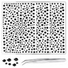 3 Sheets Black Rhinestone Stickers Self Adhesive Gems 3-6mm Diameter