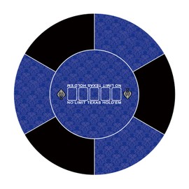 nuveti 24/31/47/55 inch Round Poker Mat for Texas Holdem | Portable Poker Table Top with Art Deco Layout Print 8 Player Game Layout Mat to Play Cards, Poker Games, Blackjack, Casino