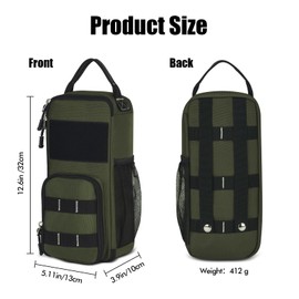 LAKE OF FIRE 12.6" Small Tool Bag Pouch for Men with Multiple Pockets, Waterproof Heavy Duty Tool Bag Organizer with Zipper and Portable Handle (Green)