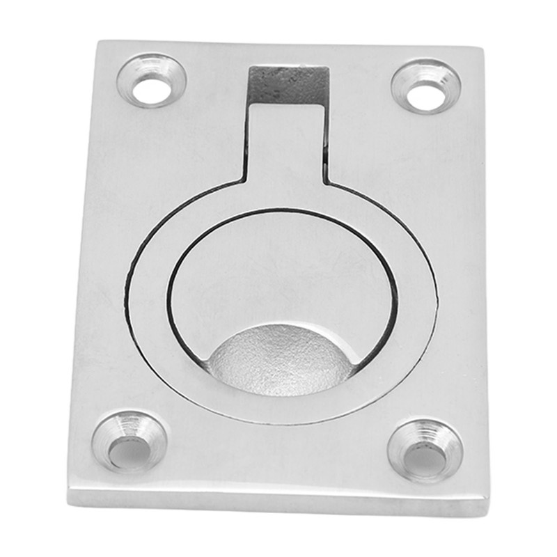 4 Pcs 63x44mm Square Flush Pull Ring Handles 316 Stainless