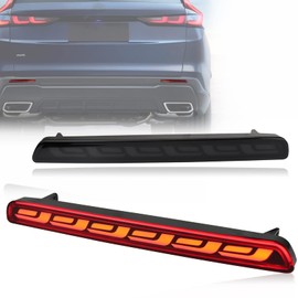 GEEGEETOP Red Lens LED Rear Reflector Bumper Fog Light Assembly Compatible With 2023 Honda CRV CR-V Functions as Tail Brake Turn Signal Light 3-In-1 (SMOKED HOUSING)