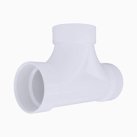 Charlotte Pipe 4" Two-Way Cleanout Pipe Fitting - Schedule 40 PVC DWV (Drain, Waste and Vent) Durable, Easy to Install, High Tensile and Sound Deadening for Home or Industrial Use (5 Unit Box)
