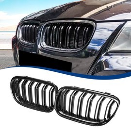 XPHAZZ Real Carbon Fiber Front Grill Compatible with 3-Series (E90 E91 LCI 2009-2011, Double Slats)
