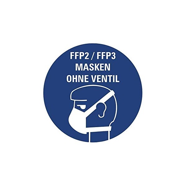 Sticker Note "FFP2 / FFP3 Mandatory Masks Without Valve" Mandatory