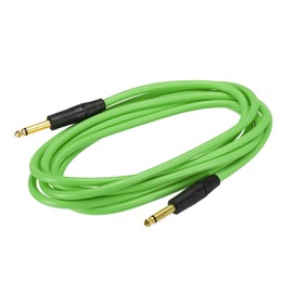 sourcing map Guitar Instrument Cable 9.84 Feet 1/4 Inch to 1/4 Inch TRS Straight to Straight Angle Electric Bass Curly Cable Cord for Guitar Bass Green
