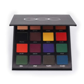 GOC, Paleta de sombras para ojos, High Pigment Palette Ecletic, Textura mate, Larga duración, 16 tonos diferentes, GP100