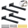 4 Pack Multi-Sized Premium Heavy Duty Shelf Brackets, Steel Thickened