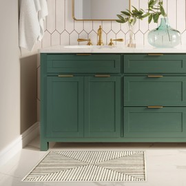 RUGGABLE x Jonathan Adler Washable Rug - Perfect Modern Area Rug for Living Room Bedroom Kitchen - Child Friendly - Stain & Water Resistant - Inkdrop Camel & Ivory 2'x3' (Standard Pad)