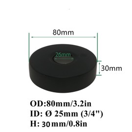 Pack of 2 Diameter 25 mm (3/4 Inch) Cover Rosette Black, Rosette Black, Pipe Cover, Thread Rosette Tap, Rosette for Shower Taps, Taps, Radiator (Black, 80 x 30)