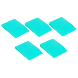 JAJADO Paquete de 5 mini rasquetas, rasquetas de impresión de seda para pasta de tiza, plantilla autoadhesiva, herramienta de impresión de raspador de pantalla pequeña, silicona turquesa para transferencia de pintura de tiza