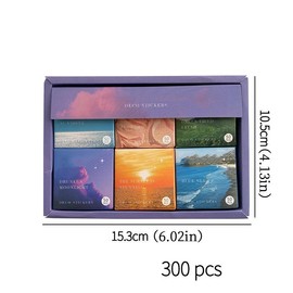 Mixed Theme Sticker, 6 Boxes(50pcs/box) Retro Scrapbooking & Journal Making Material Paper, DIY Decorative Sticker for Stationery, Water Bottle, Christmas Gift:_Color 2_6 Boxes