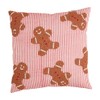 Mud Pie Gingerbread Beaded Pillow, 18" x 18", RED