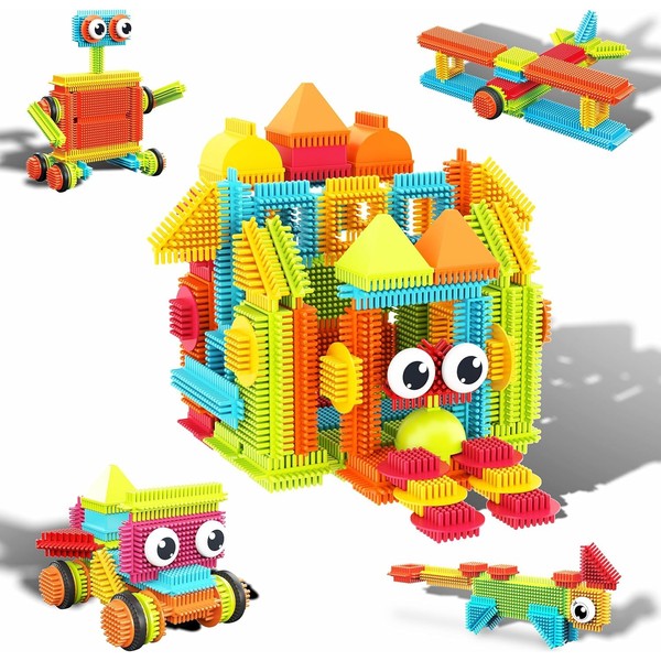 PicassoTiles 120pcs Hedgehog Interlocking Building Blocks Tiles Construction Toy Set